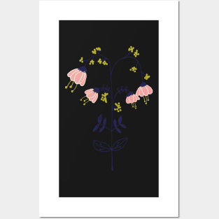 Sweet Pea Flower Sketch Posters and Art